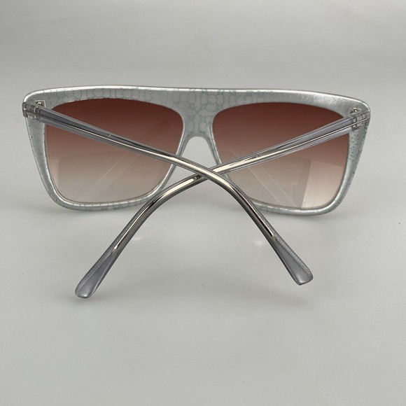 Vintage Cool-Ray Sunglasses Flat Top Shield Green Patterned Square Oversized - Picture 6 of 10